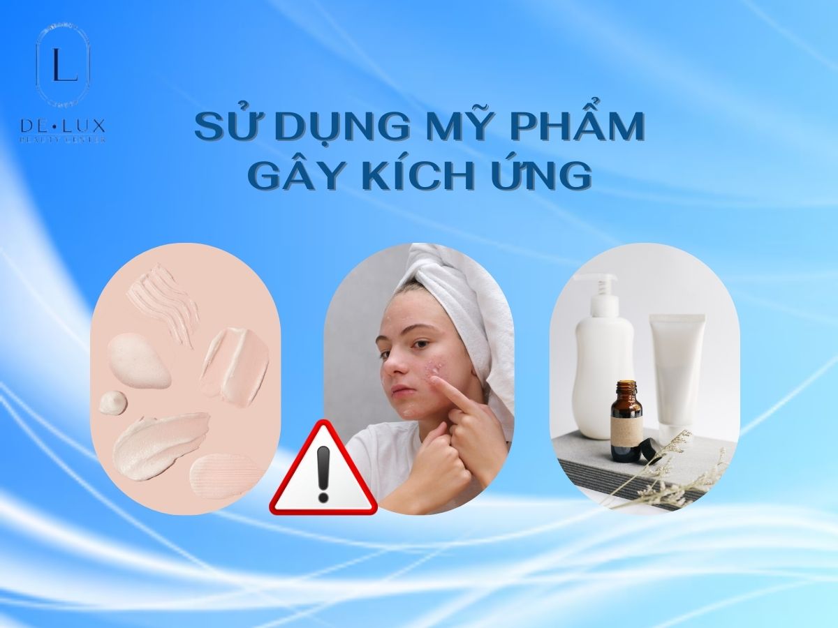 Da cô gái bị kích ứng do mỹ phẩm và chữ