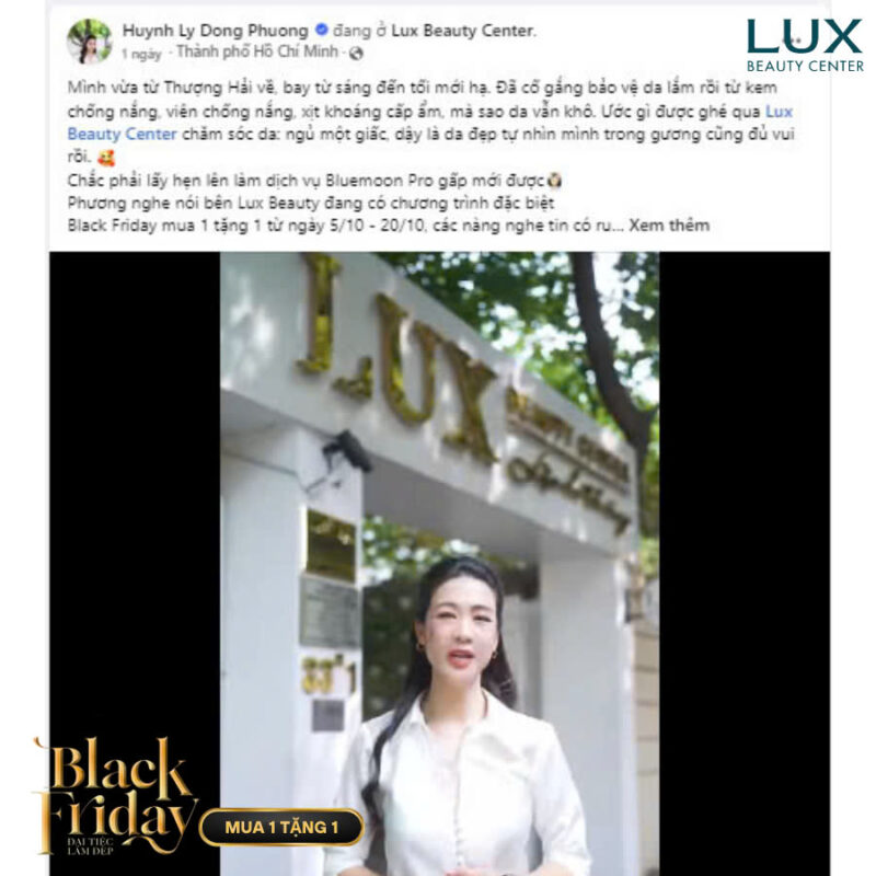 Cơ trưởng Huỳnh Lý Đông Phương check in tham gia chương trình Black Friday tại Lux