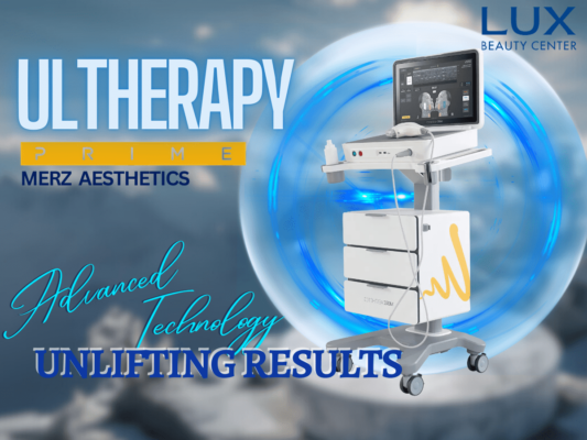 hình thiết bị và chữ Merz Aesthetics Ultherapy