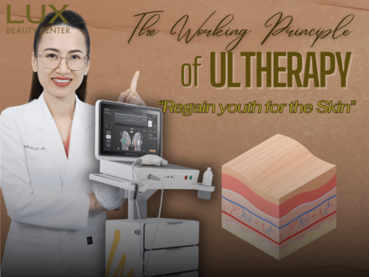 hình người và hình thiết bị và chữ The Working Principle Of Gold Ultherapy