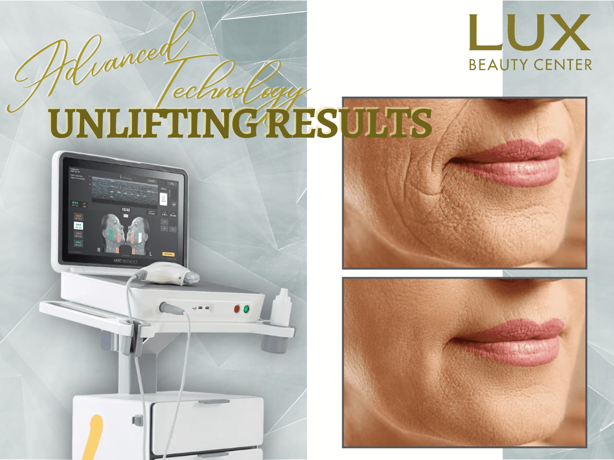 hình làn da trước và sau lão hóa và máy ultherapy prime