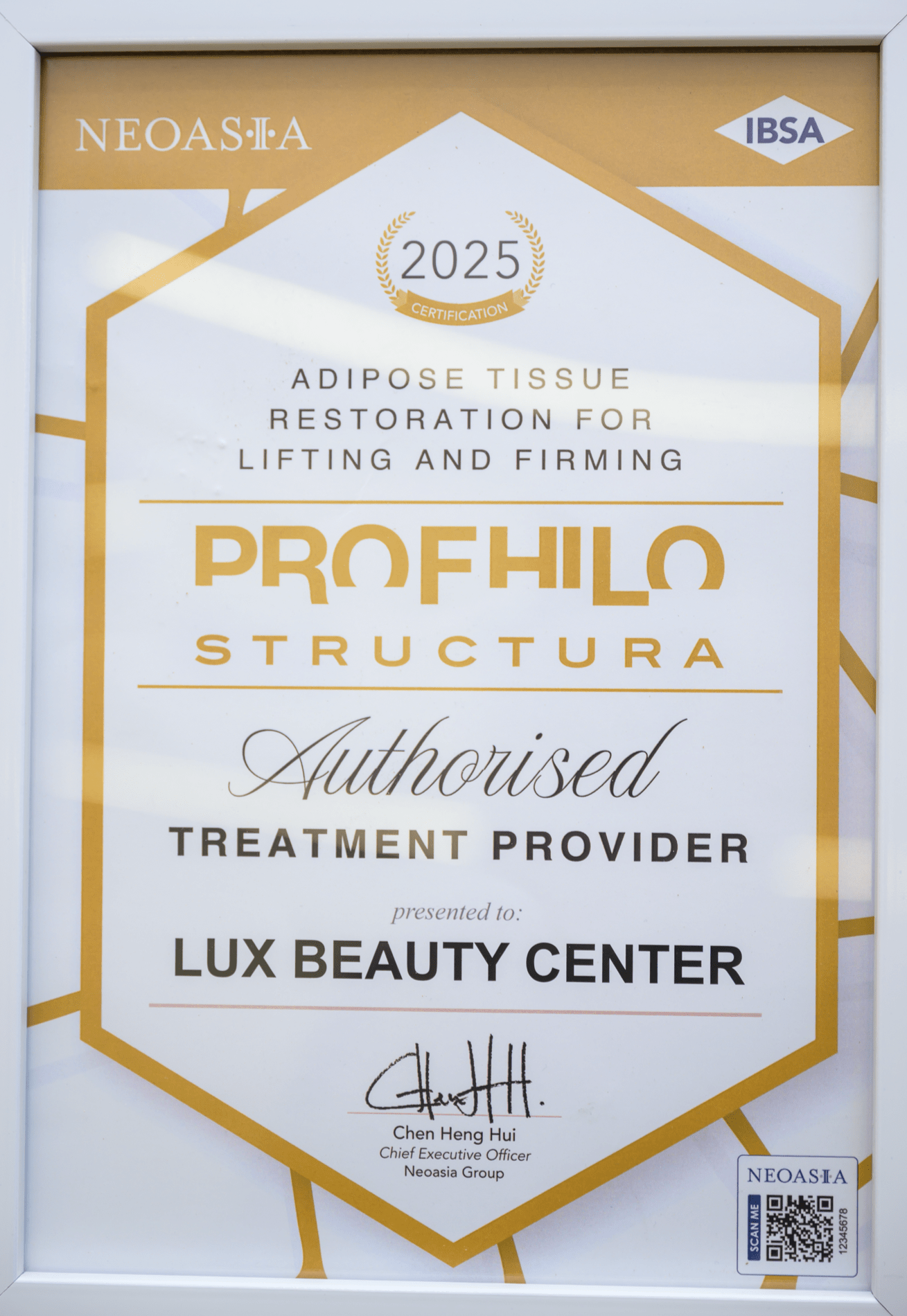 hình giấy chứng nhận profhilo