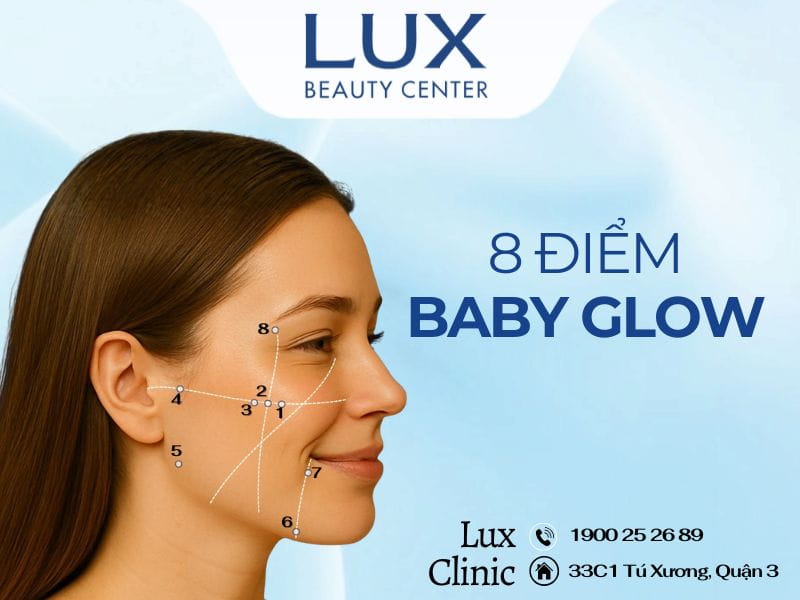 hình cô gái và chữ baby glow