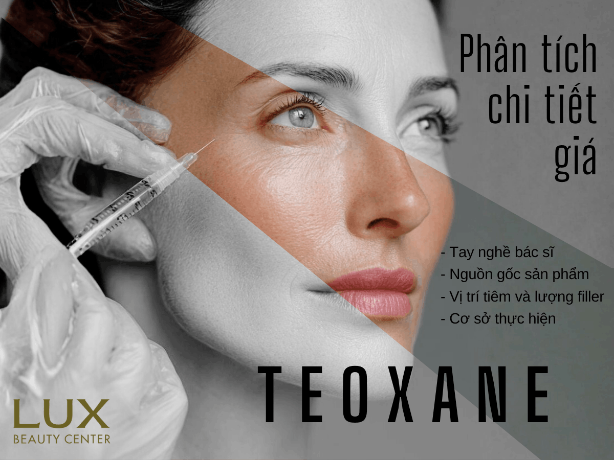 hình người và hình kim tiêm dưỡng chất ngăn ngừa lão hoá teoxane và chữ Filler Teoxane Giá Bao Nhiêu