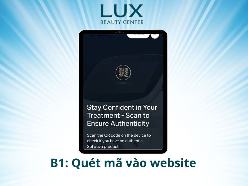 hình quét mã truy cập website sofwave để kiểm tra máy có phải chính hãng không