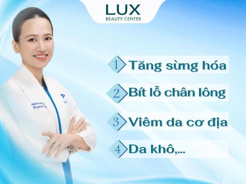 hình bác sĩ và chữ dày sừng nang lông