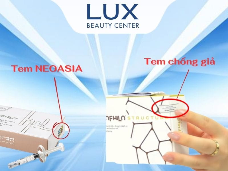 hình hộp profhilo và tem chống hàng giả và chữ