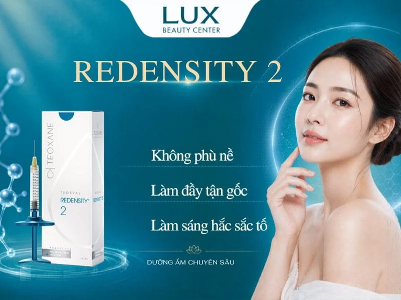 hình cô gái và chữ và hộp sản phẩm Redensity 2